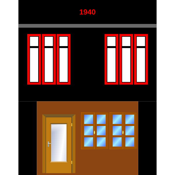 SVG Vector drawing of minimalist art deco building