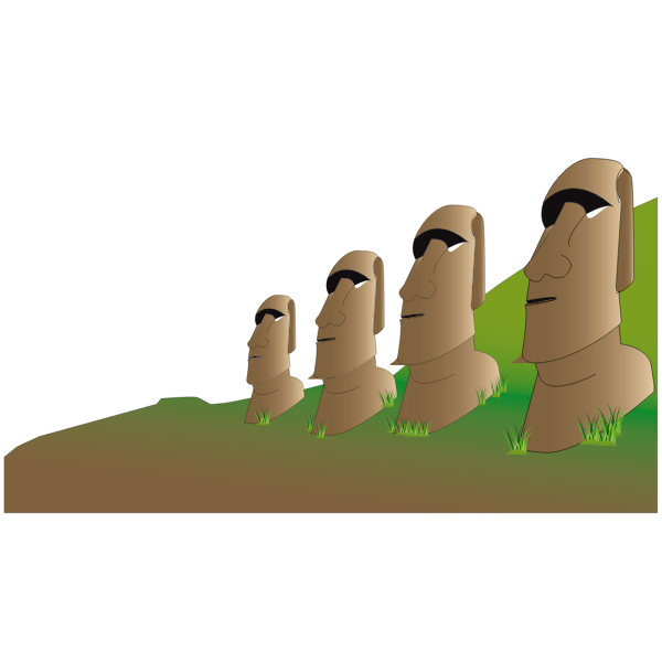 SVG Vector drawing of Moai statues