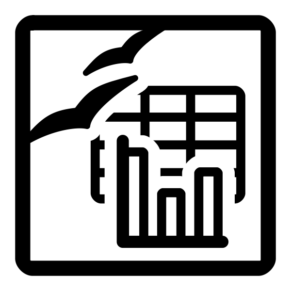 SVG Vector drawing of monochrome spread sheet file type sign