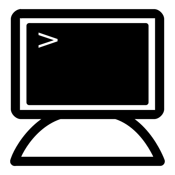 SVG Vector drawing of monochrome terminal window on PC icon