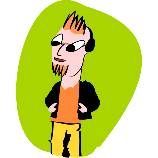SVG Vector drawing of new age music listener