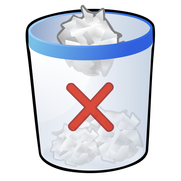SVG Vector drawing of no paper waste bin