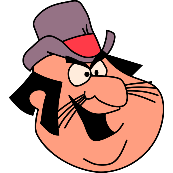 SVG Vector drawing of older chunky face cartoon character