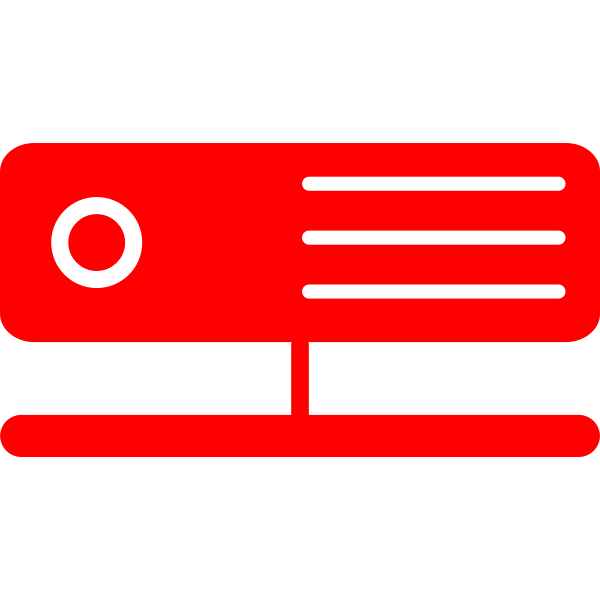 SVG Vector drawing of one red server icon