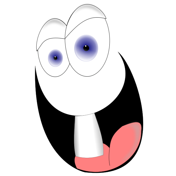 SVG Vector drawing of one teethed head creature