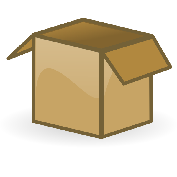 SVG Vector drawing of open brown cardboard box