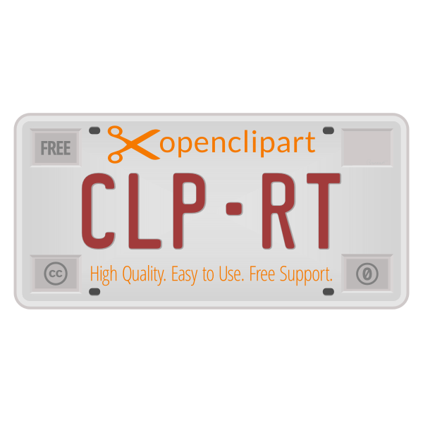 SVG Vector drawing of open clipart license plate