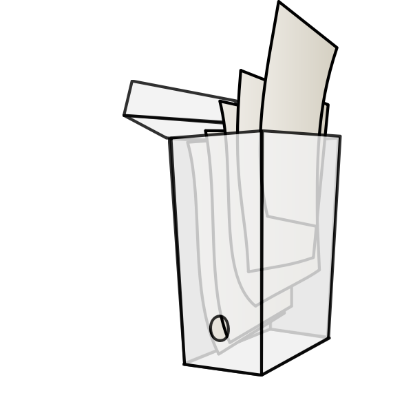 SVG Vector drawing of open see-through archive box