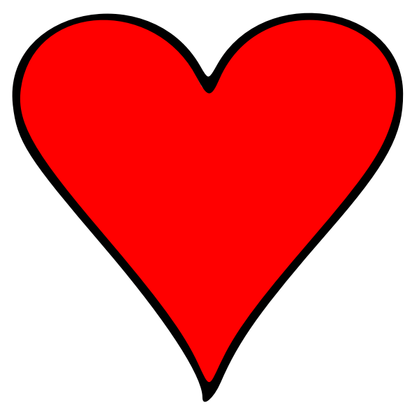 SVG Vector drawing of outlined heart playing card symbol