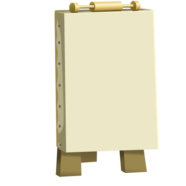SVG Vector drawing of painter039s board on a wood tripod