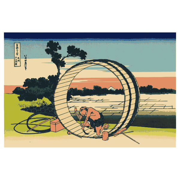 SVG Vector drawing of painting Fields in Owari Province
