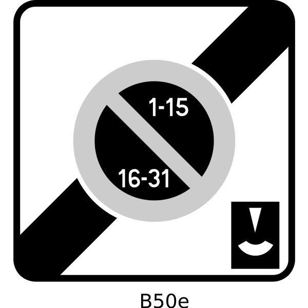 SVG Vector drawing of parking disc zone black and white sign