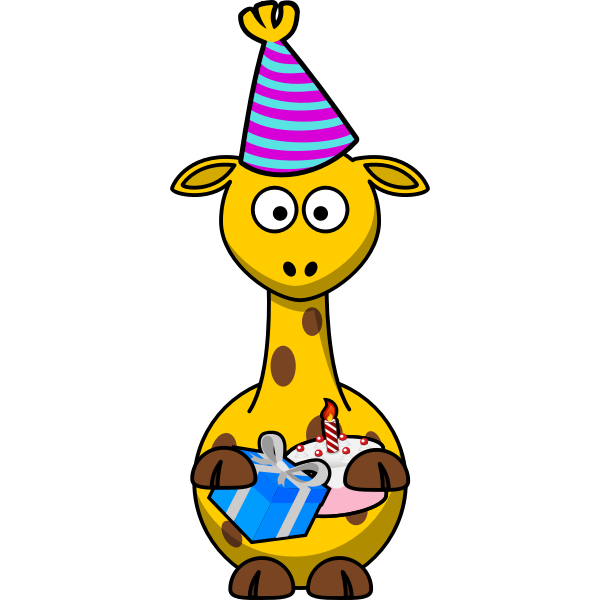 SVG Vector drawing of party giraffe