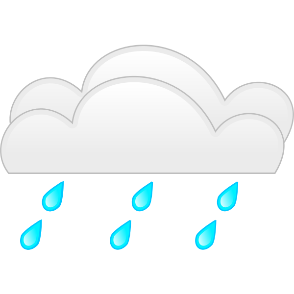 SVG Vector drawing of pastel colored overcloud heavy rain sign