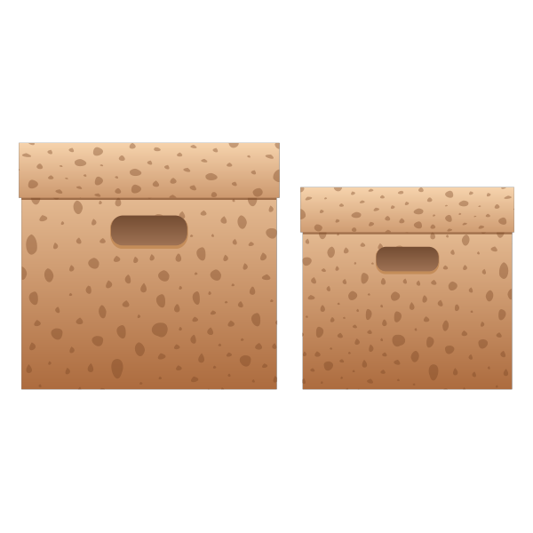 SVG Vector drawing of pastel colored storage boxes