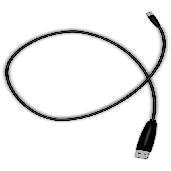 SVG Vector drawing of photorealistic USB connection cable