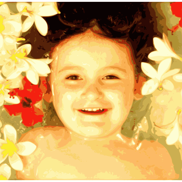 SVG Vector drawing of photorelistic bathing girl