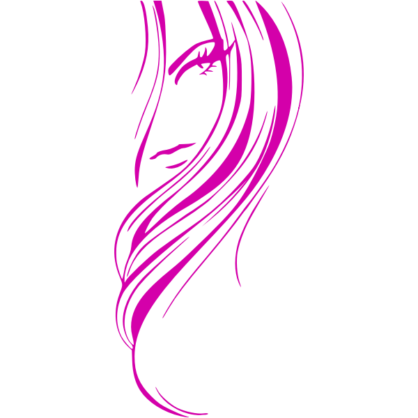 SVG Vector drawing of pink depiction of a woman