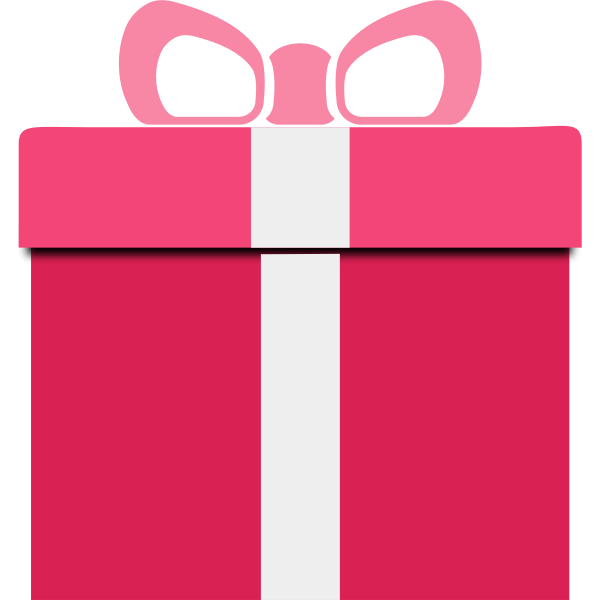 SVG Vector drawing of pink gift box close-up