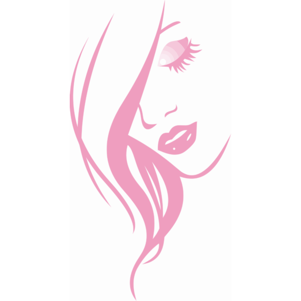 SVG Vector drawing of pink lady with closed eyes
