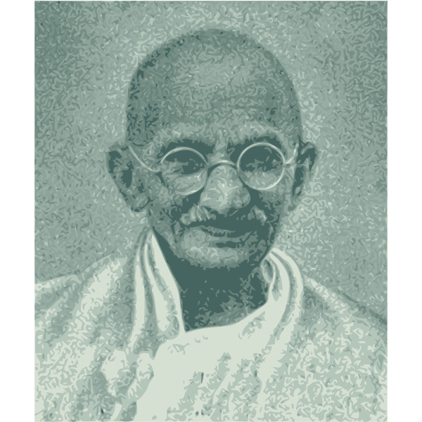 SVG Vector drawing of portrait of Mahatma Gandhi