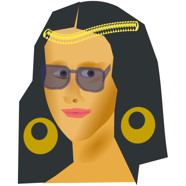 SVG Vector drawing of portrait of Mona Lisa