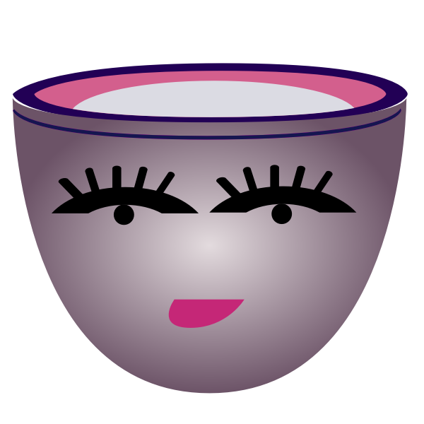 SVG Vector drawing of posh lady purple cup