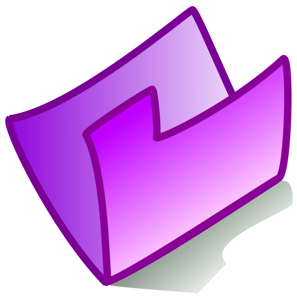 SVG Vector drawing of purple bent folder icon