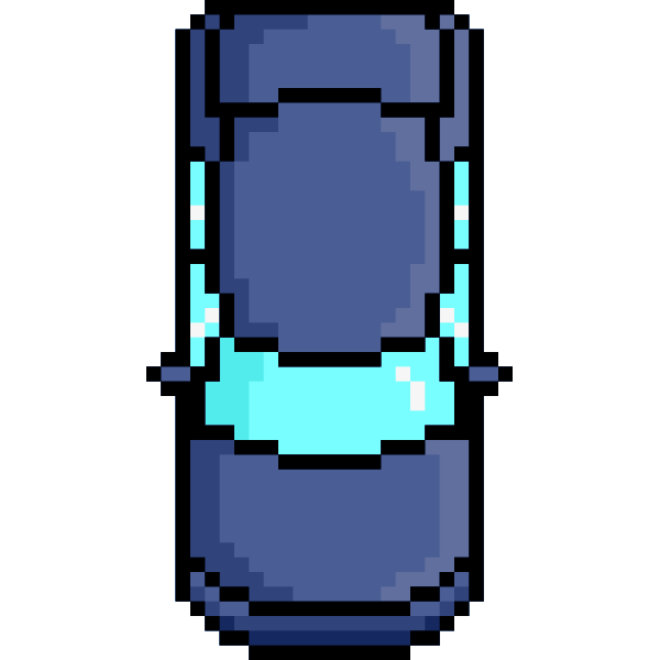 SVG Vector drawing of purple car pixel art