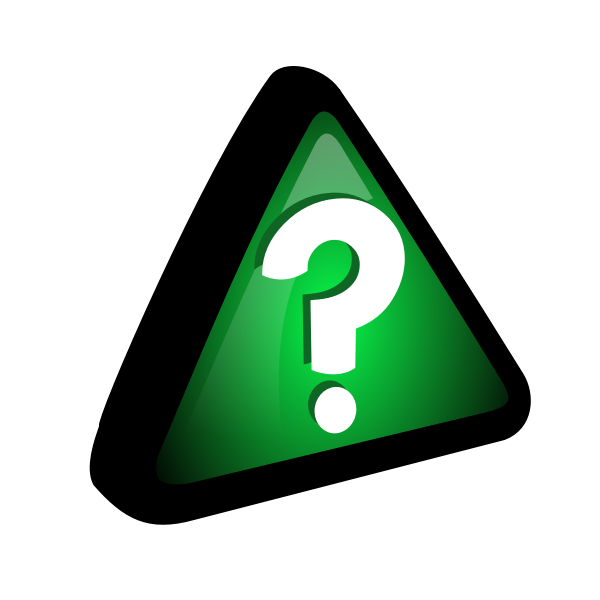 SVG Vector drawing of question mark in green triangle