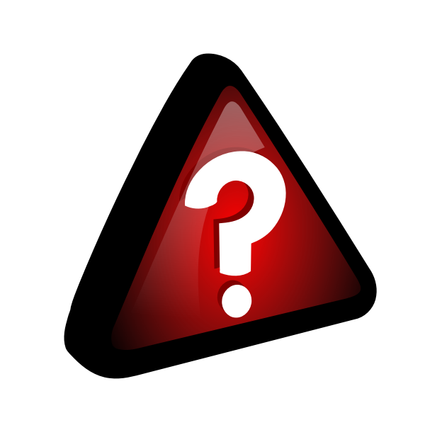 SVG Vector drawing of question mark in red triangle