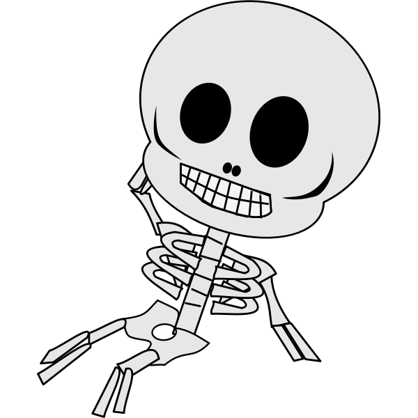 SVG Vector drawing of reclining skeleton