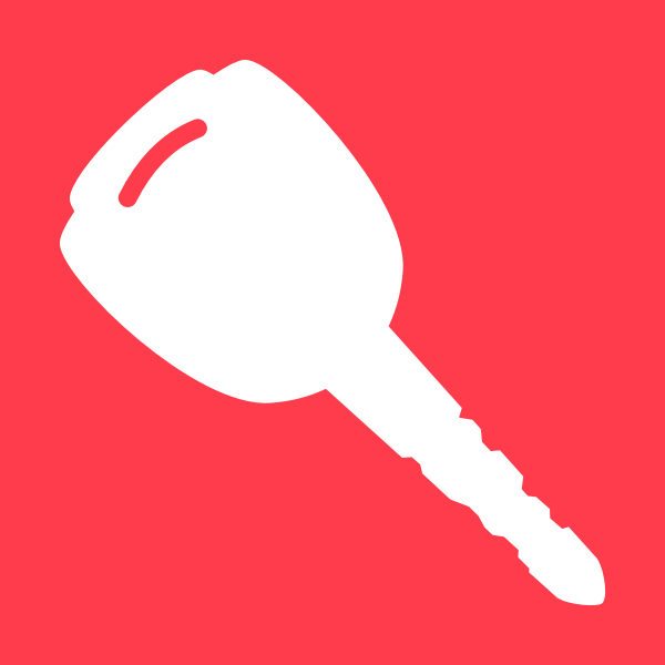 SVG Vector drawing of red and white car door key logo
