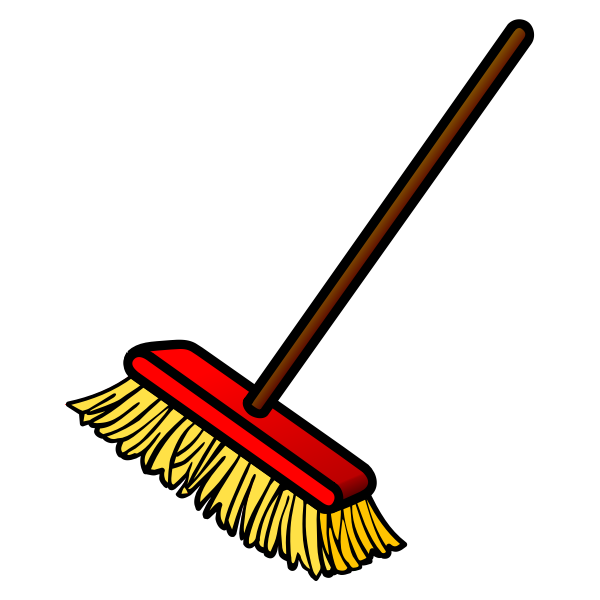 SVG Vector drawing of red and yellow broom