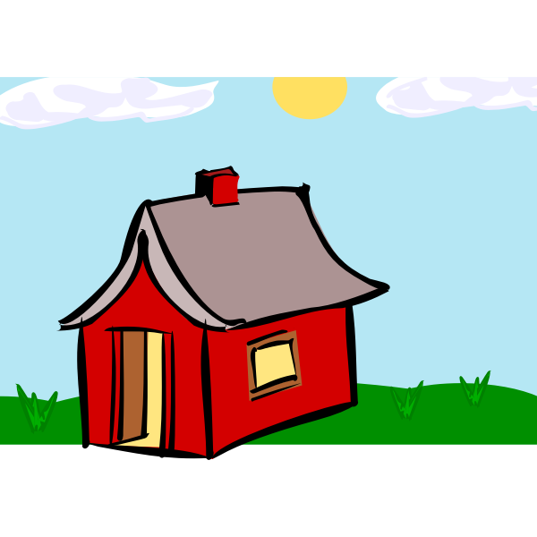 SVG Vector drawing of red booth home