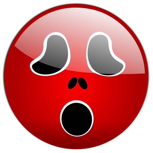 SVG Vector drawing of red ghost emoticon