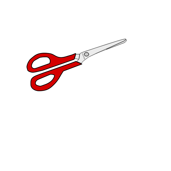 SVG Vector drawing of red handle scissors