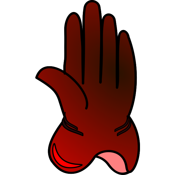 SVG Vector drawing of red left glove