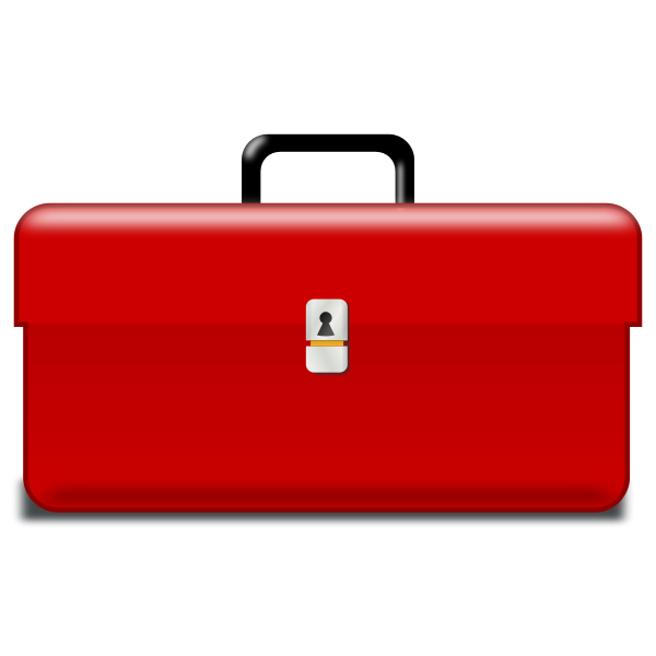 SVG Vector drawing of red metallic toolbox
