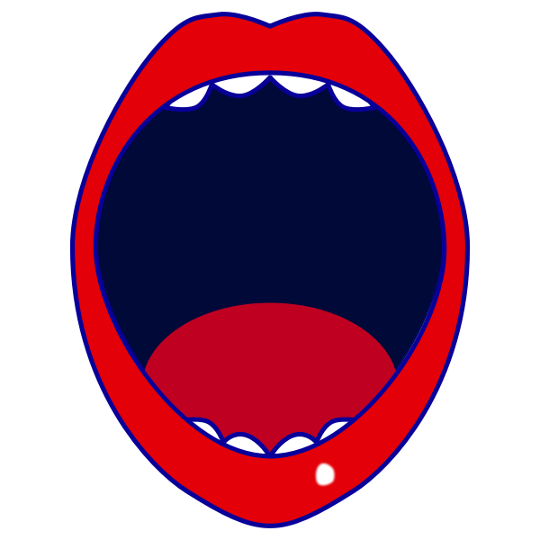 SVG Vector drawing of red open mouth