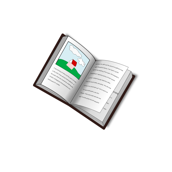 SVG Vector drawing of remixed blank book by using text to path picture and text book