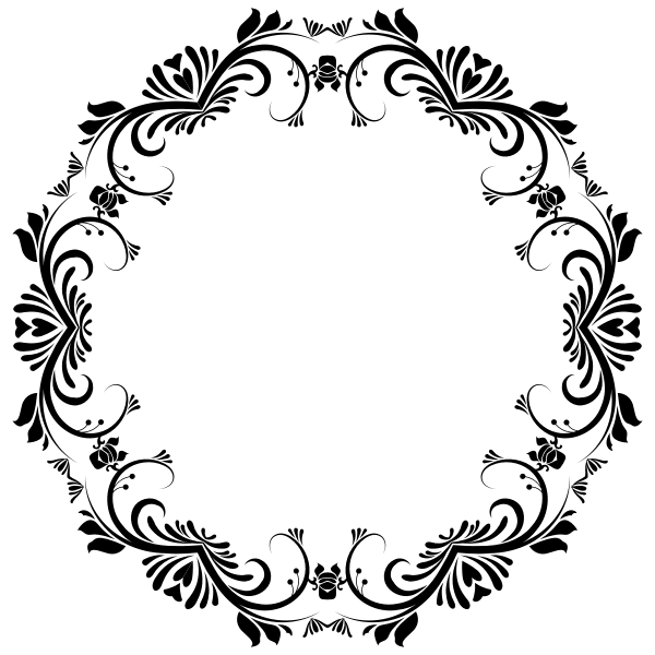 SVG Vector drawing of repetitive circular floral design