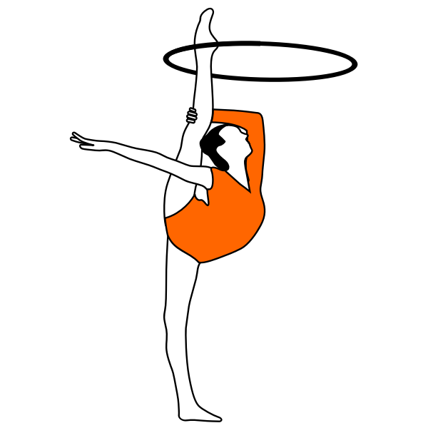 SVG Vector drawing of rhythmic gymnastics with bow