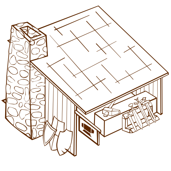 SVG Vector drawing of role play game map icon for a blacksmith