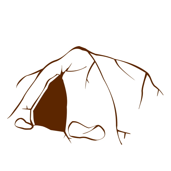 SVG Vector drawing of role play game map icon for a cave entrance