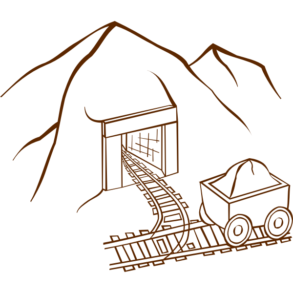 SVG Vector drawing of role play game map icon for a mine