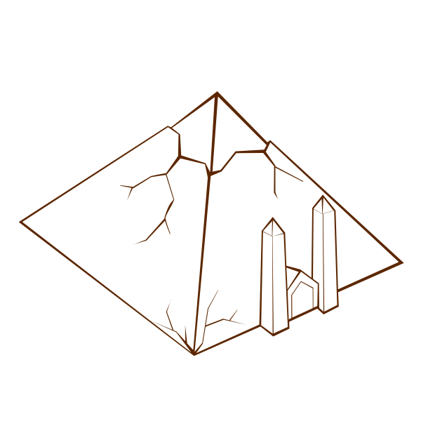 SVG Vector drawing of role play game map icon for a pyramid