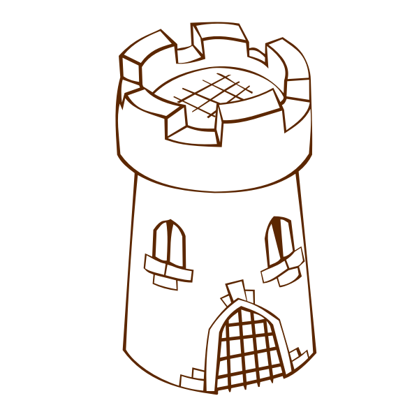 SVG Vector drawing of role play game map icon for a round tower
