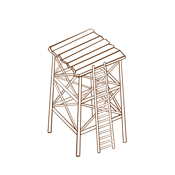 SVG Vector drawing of role play game map icon for a watchtower