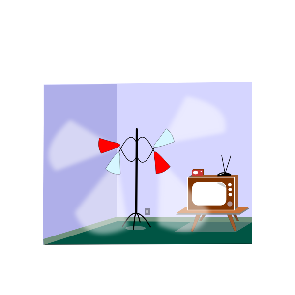 SVG Vector drawing of room with lamps
